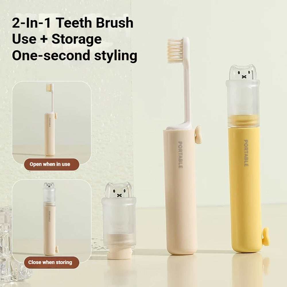 2-in-1 Leak-Proof Travel Toothbrush