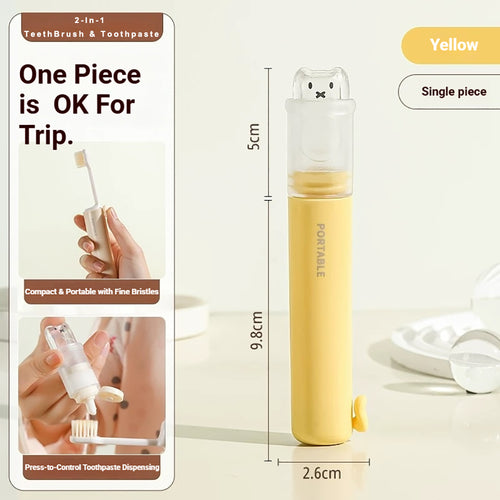 2-in-1 Leak-Proof Travel Toothbrush